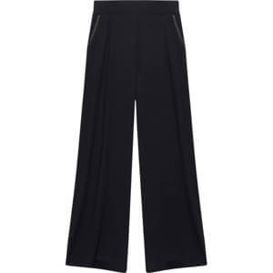 Mint Velvet Black Palazzo Wide Leg Trousers